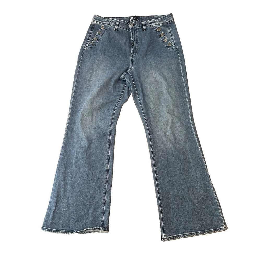 GAP Denim 70's Flare Jeans Womens 14/32R High Rise Y2K Boho Denim Pants Cowgirl